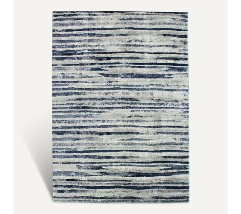 Tapis Effet Ciselé Motif Horizon Bleu 120x170