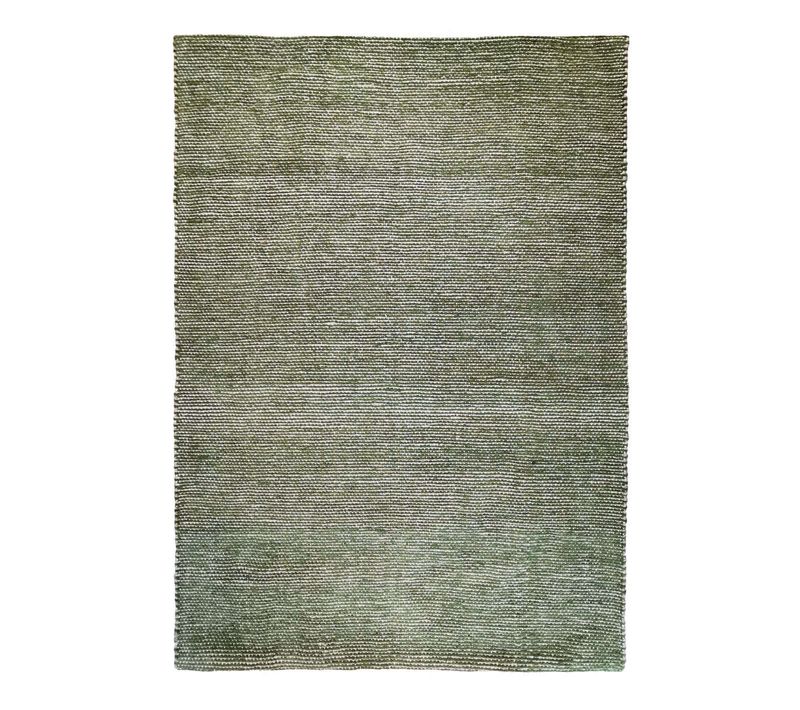 Tapis Salon Artisanal En Jute Coton Chenille Vert Rouillé 120x170