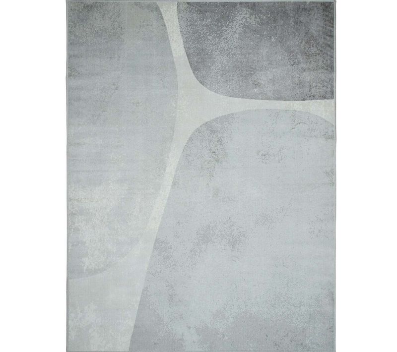 Tapis Salon Doux Moderne Motifs Géométriques Gris 120x160