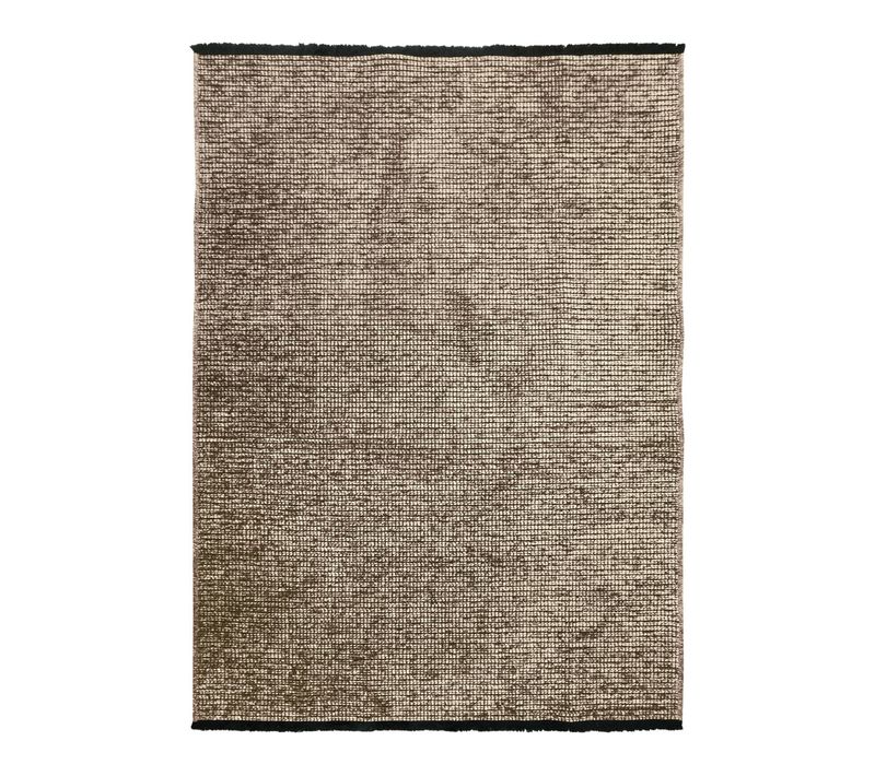 Tapis Salon Tissé Plat Coton Noir Reflet Lumière Gris 120x170