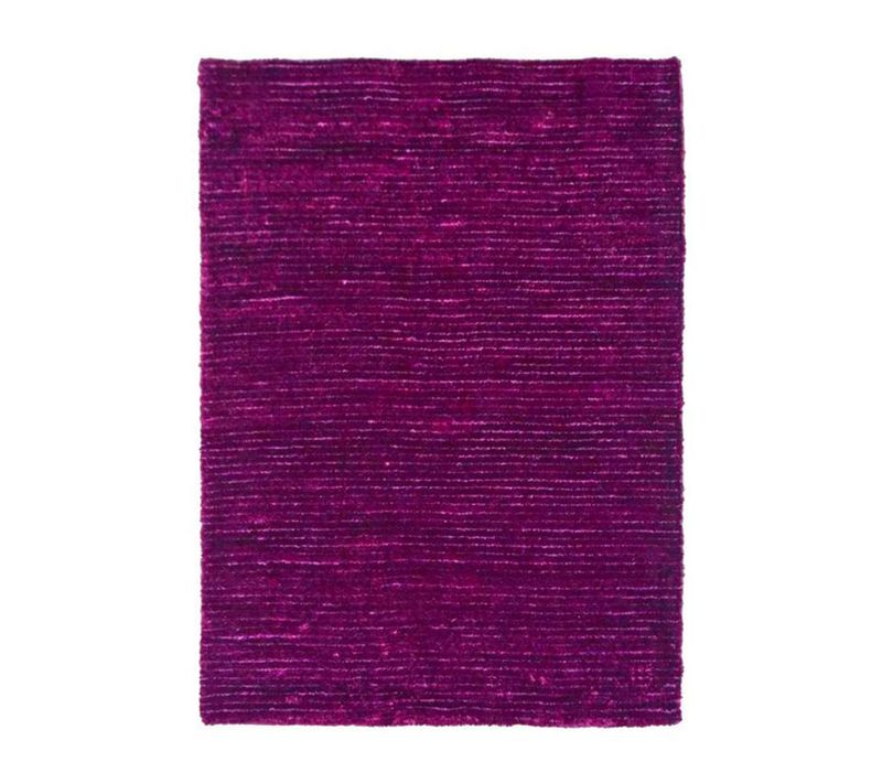 Tapis Salon à Poils Longs Effet Soyeux Prune 190x200