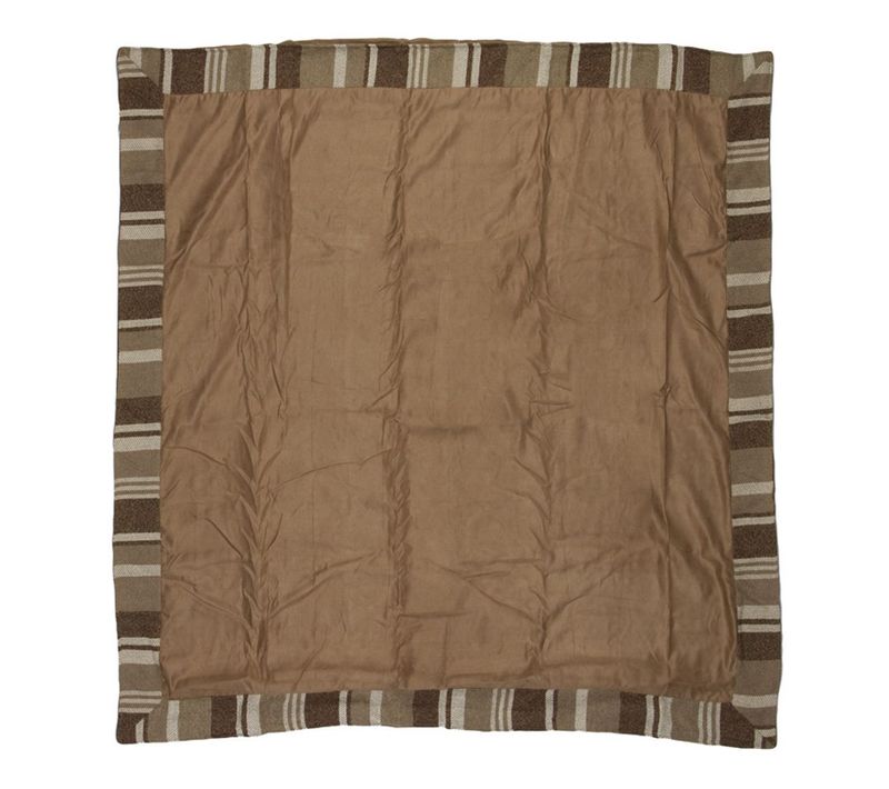 Plaid En Suédine à Rayures Beige 150x150 - Kansas