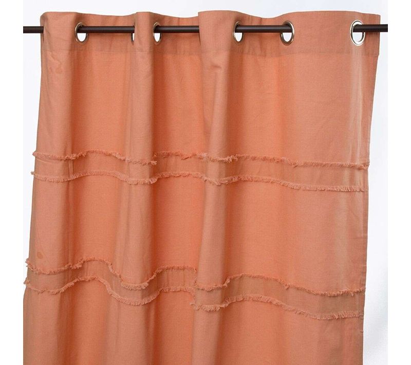 Rideau En Coton À Oeillets Terra Cotta 150x250 - Signes