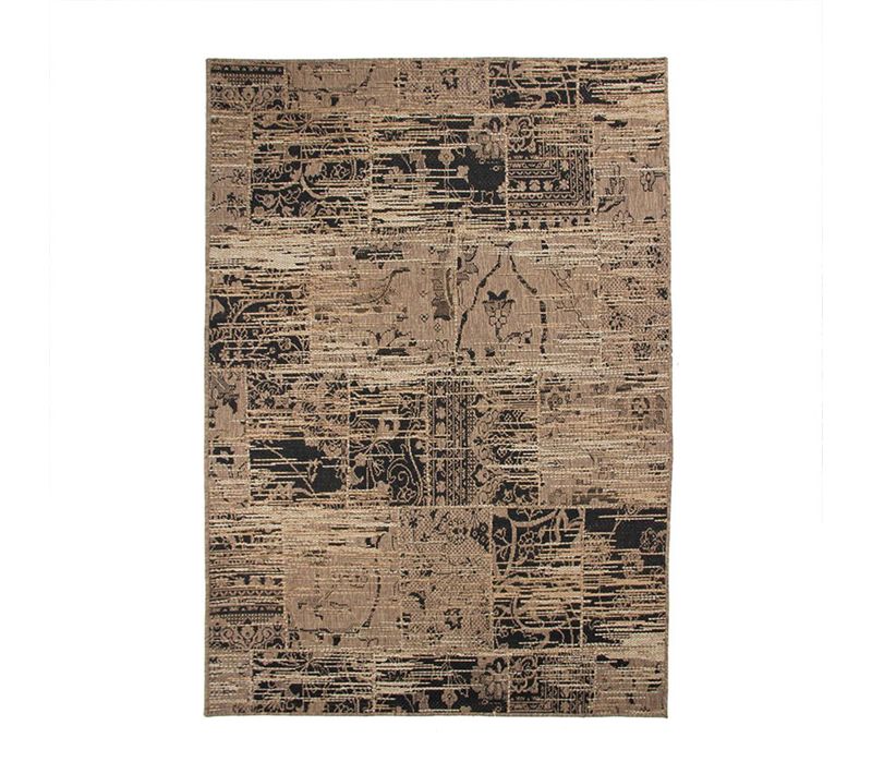 Tapis Vintage Look New Molok  140x200 Brun Noir - Tapis Vintage Look New Molok  140x200 Brun Noir