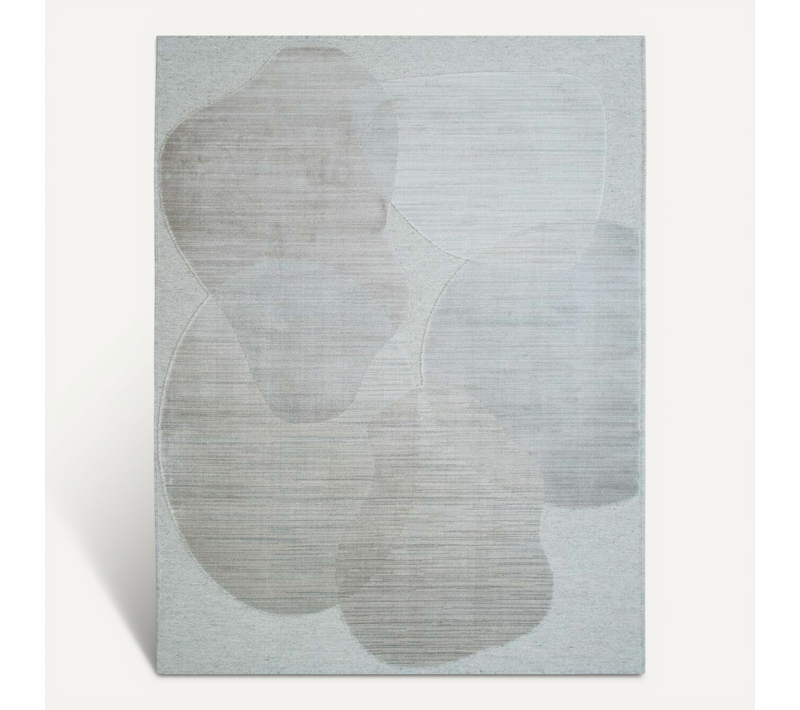 Tapis En Laine Motifs Contemporains Rose Délavé 160x230