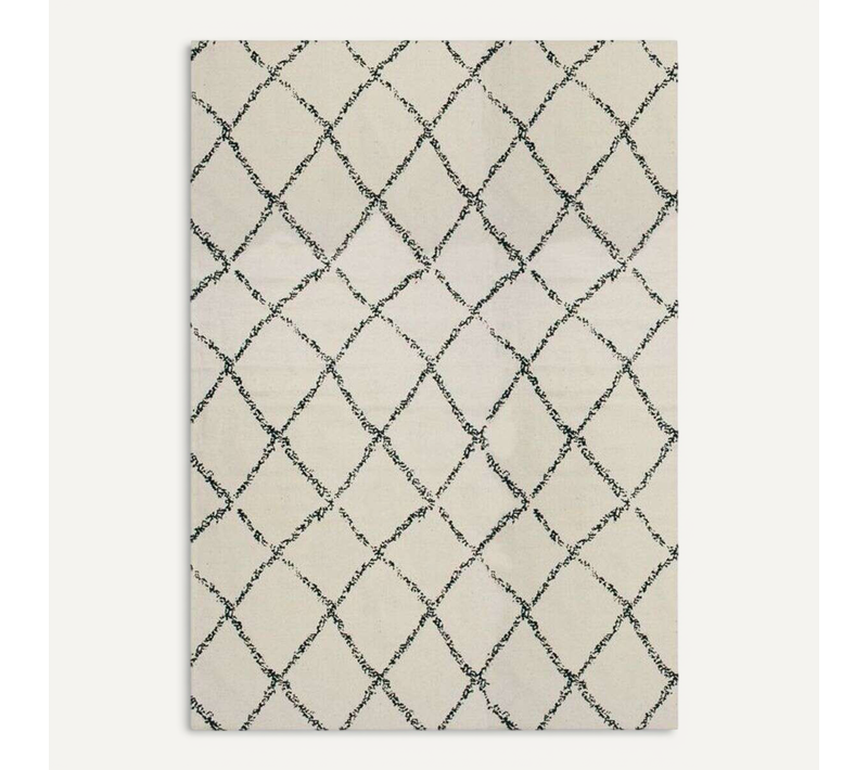 Tapis En Coton Losanges Naturel-noir 160x230