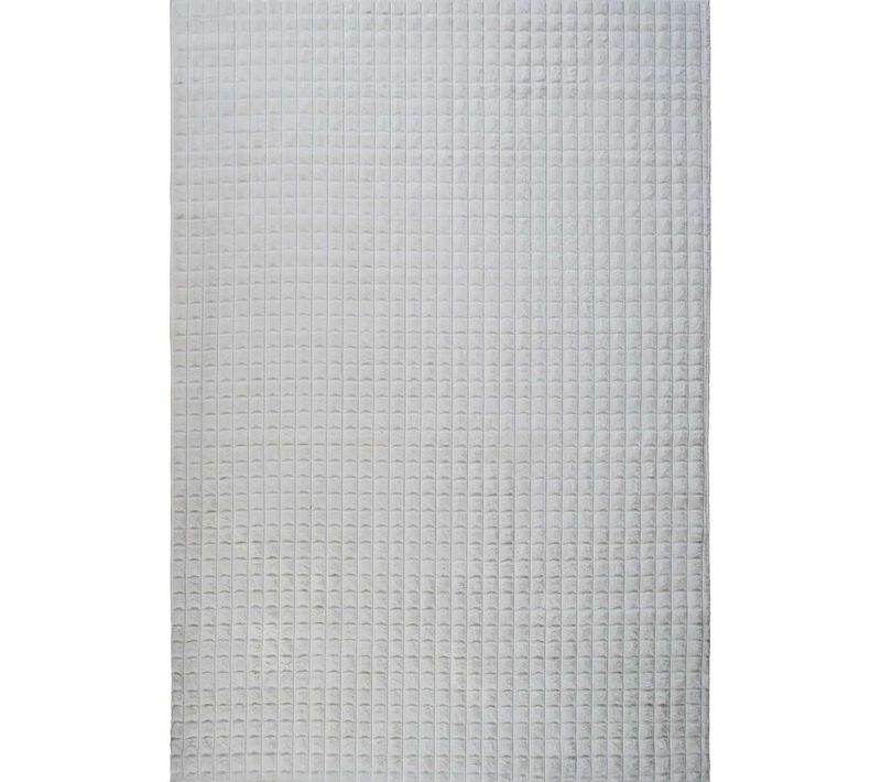 Tapis Salon Damier Extra-doux Blanc 160x230