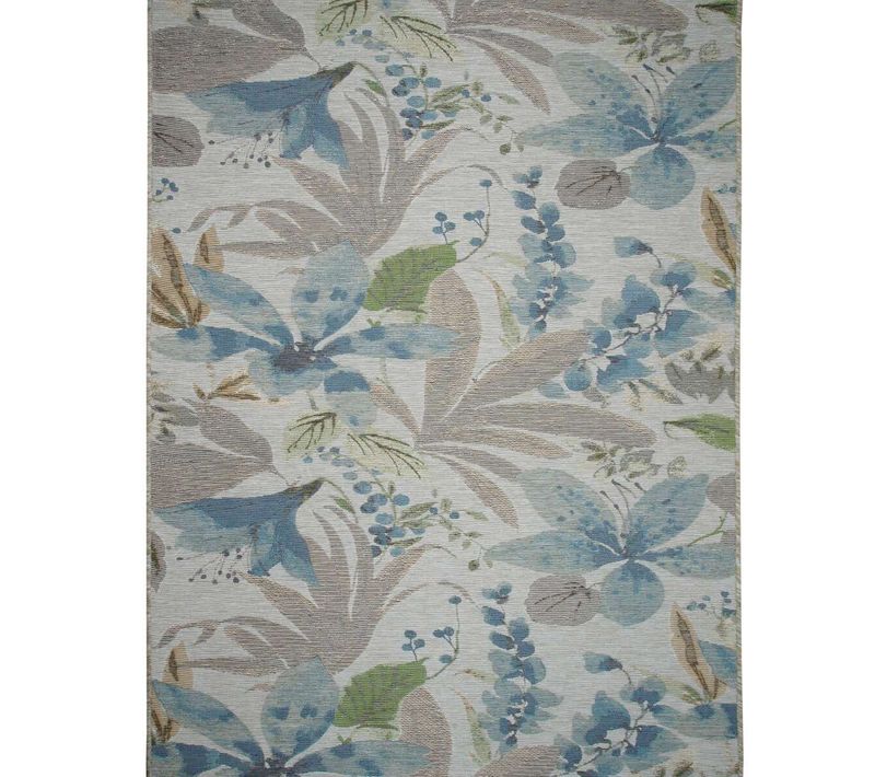 Tapis Intérieur Extérieur Fleurs Bleu Multicolore 123x180