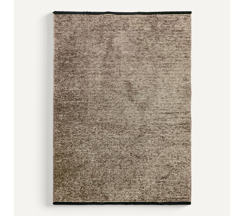 Tapis Tissé Plat Coton Noir Et Reflet Lumière Gris 160x230