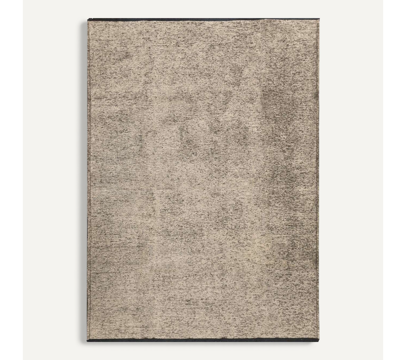 Tapis En Coton Et Polyester Lavable Tissé Plat Gris 160x230