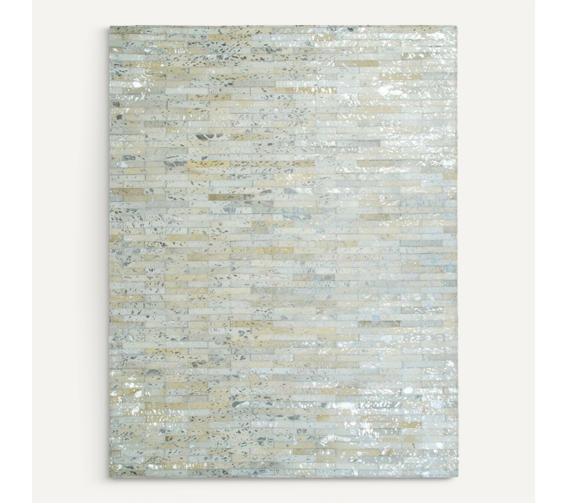 Tapis En Cuir Naturel Recyclé Gris Argent 160x230