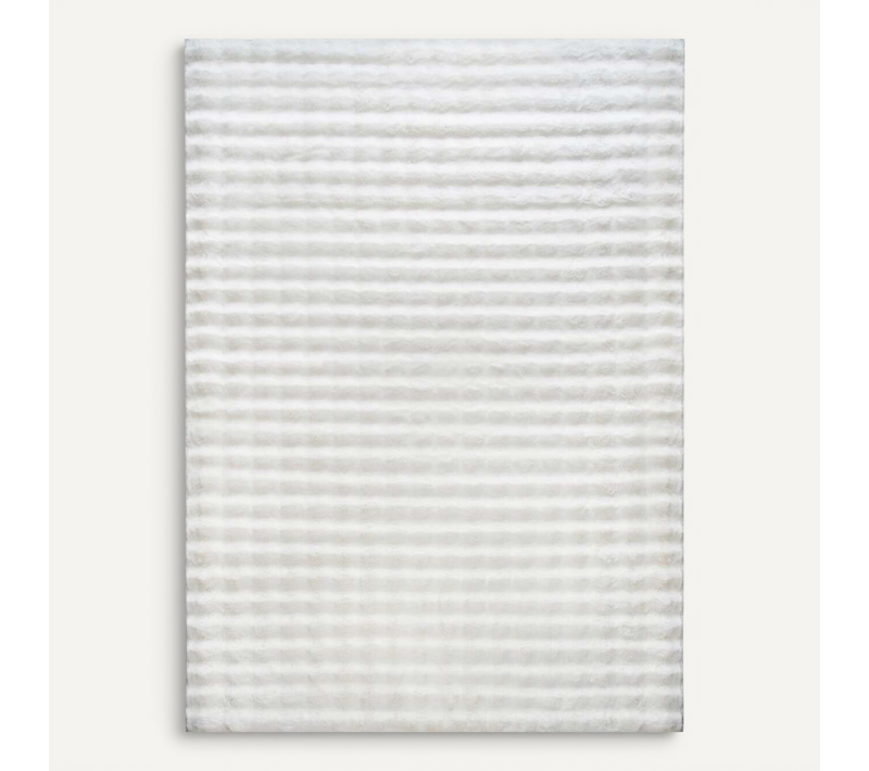 Tapis Extra Doux Effet Poudreuse Relief Blanc 190x290