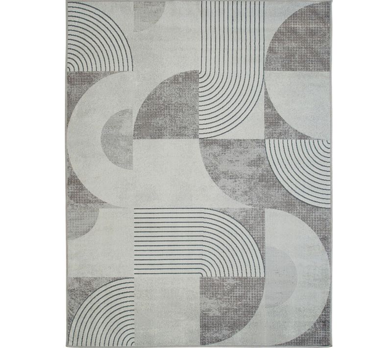Tapis Salon Moderne à Motifs Graphiques Gris 190x240