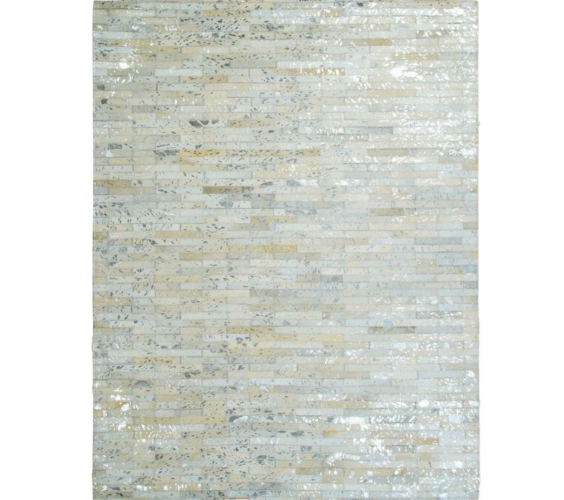 Tapis En Cuir Naturel Recyclé Gris Argent 190x290