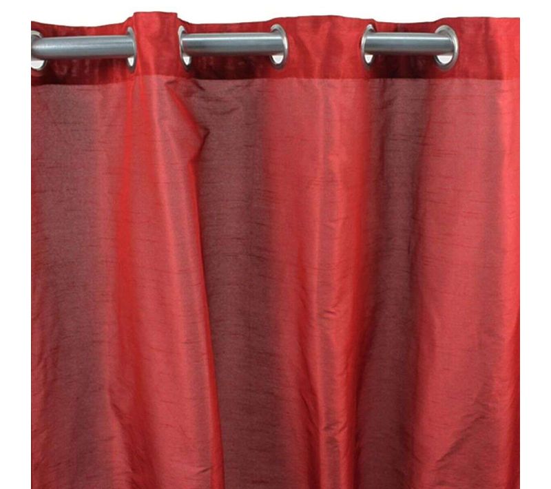 Rideau Effet Soie À Oeillets Rouge 140x250 - Art Silk