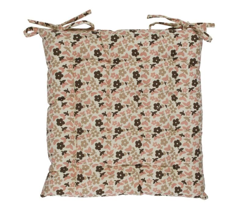 Galette En Coton à Motifs Floraux Beige 38x38 - Mémoire