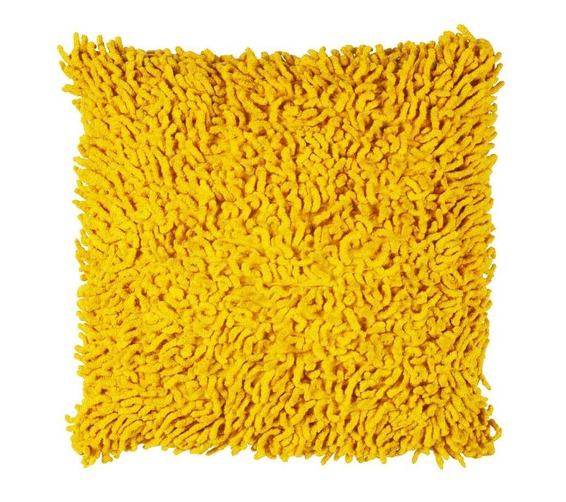Coussin En Coton Seventies Jaune 40x40 - Shaggy Disco