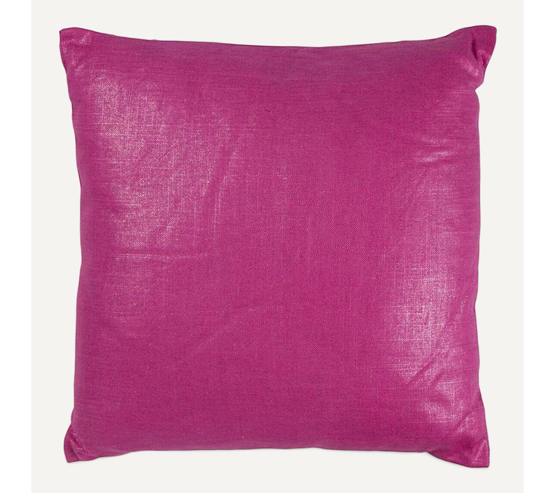 Coussin En Coton, Lin Et Lurex Aux Reflets Irisés Fuschia 40x40 - Comete Old