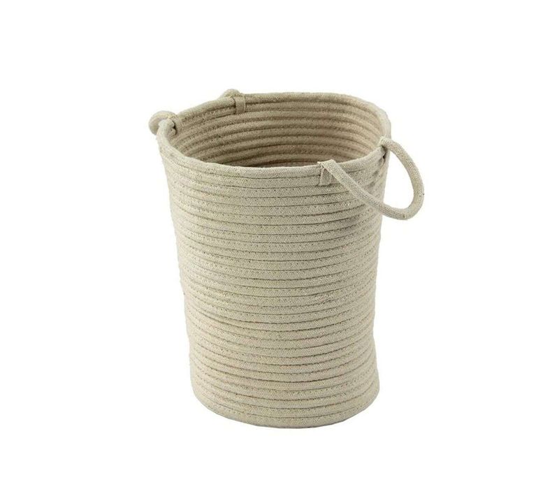 Panier En Coton Effet Cordage écru 45x30x40