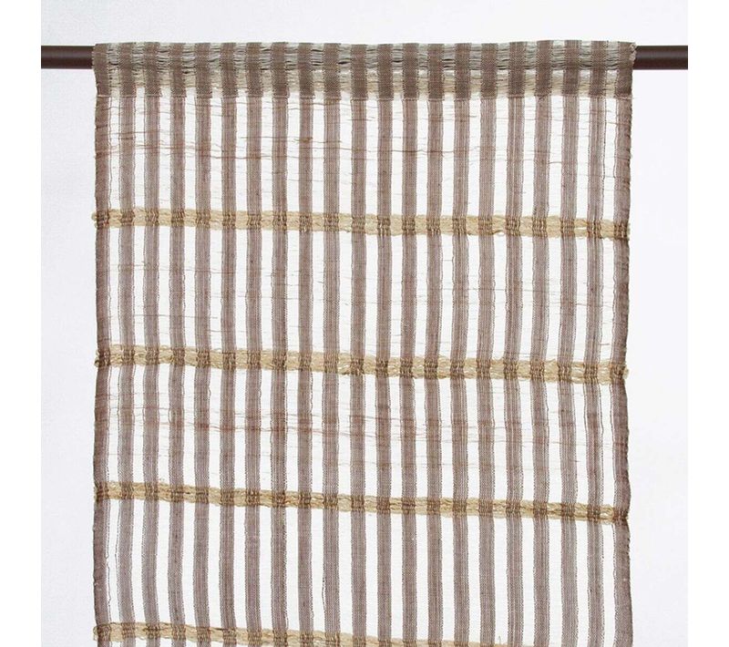 Voilage à Rayures Taupe Et Blanc 45x120 - Rythmes