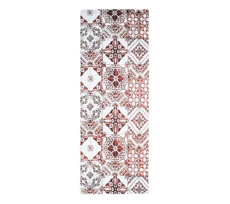 Tapis De Cuisine Carreaux De Ciment Rouge 45x120 - Vinyle Antidérapant
