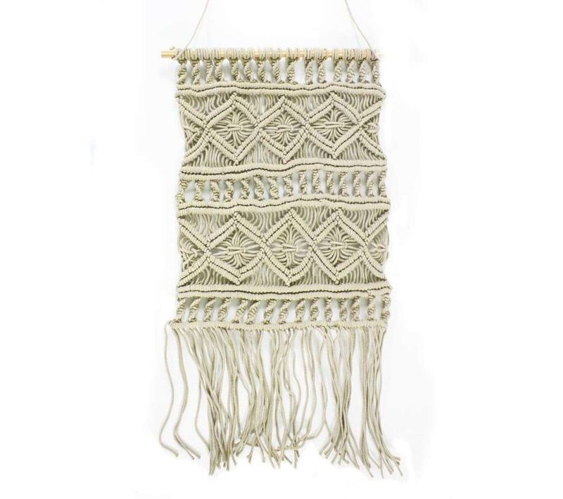Suspension Macramé En Coton Tressé Naturel 45x50