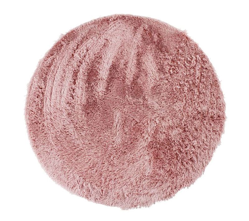 Tapis Salon à Base Fine Et Souple Extra Doux Rose Diam.70