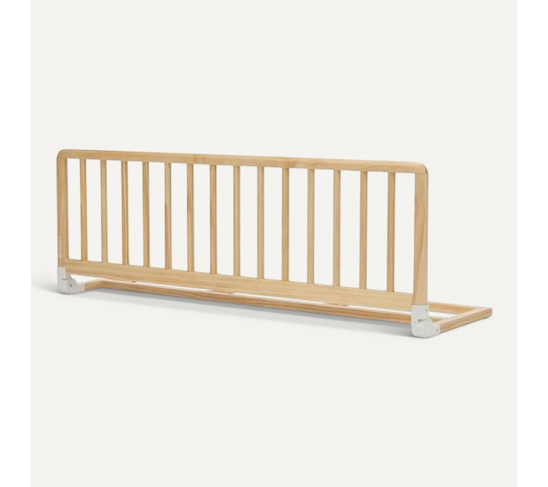 Barrière De Lit Bébé 110 Cm – Bois Naturel Fsc, Verrouillage Double, Pliable
