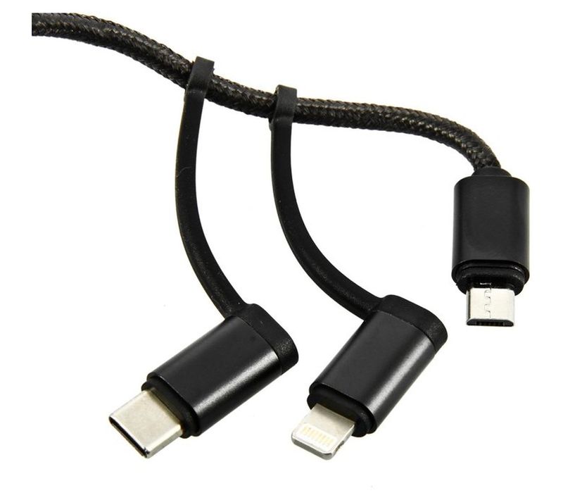 Câble Multi‑têtes 5‑en‑1 1 M — USB‑c, Lightning, Micro‑usb, Charge Rapide