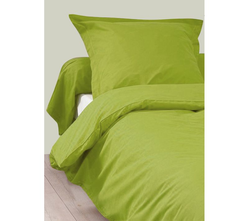 Housse De Couette Unie En 100 % Coton - 240x220 Cm - Vert Clair