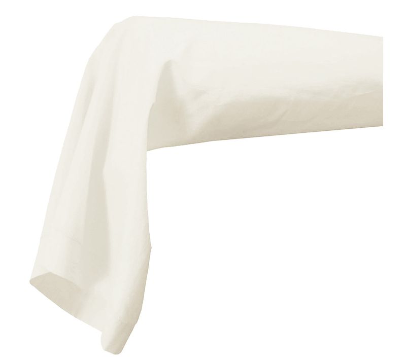 Taie De Traversin Unie En 100% Coton - 86x140 Cm - Blanc