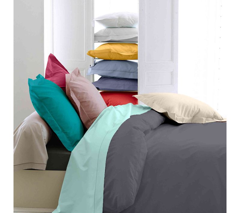 Housse De Couette Percale Made In France Blanc 260x240