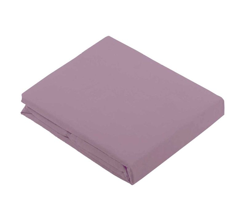 Drap Plat Uni En 100 % Coton - 180x290 Cm - Vieux Rose