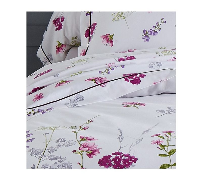 Drap Impression "printanière" - 180 X 290 Cm - Blanc