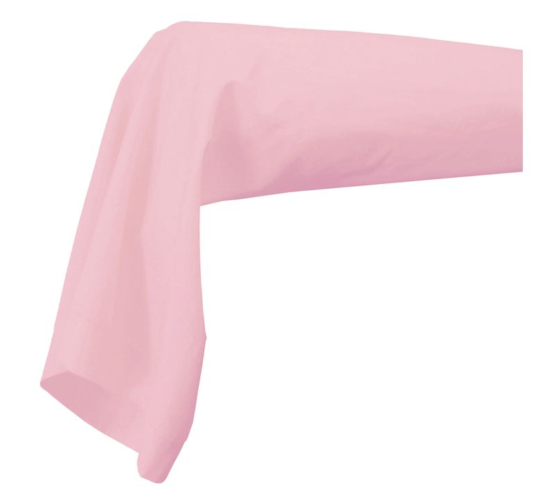 Taie De Traversin Unie En 100% Coton - 86x140 Cm - Rose