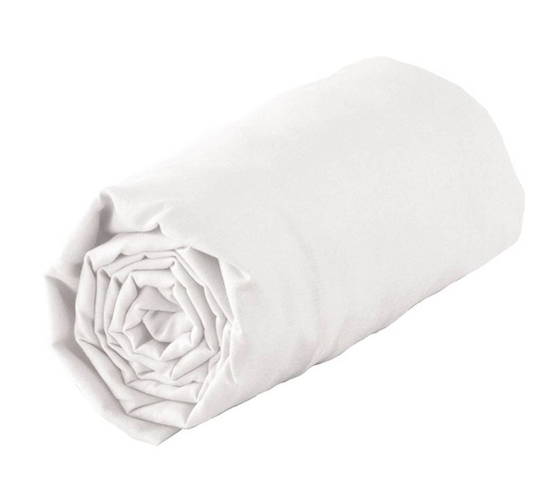Drap Housse 100% Satin Blanc 160x200 Cm
