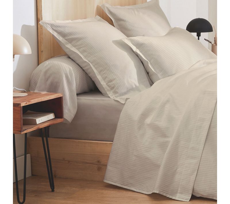 Drap Housse 100% Satin Sable 160x200 Cm