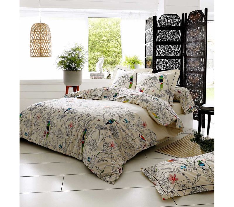 Housse De Couette Faune Et Flore - 260x240 Cm - Ecru