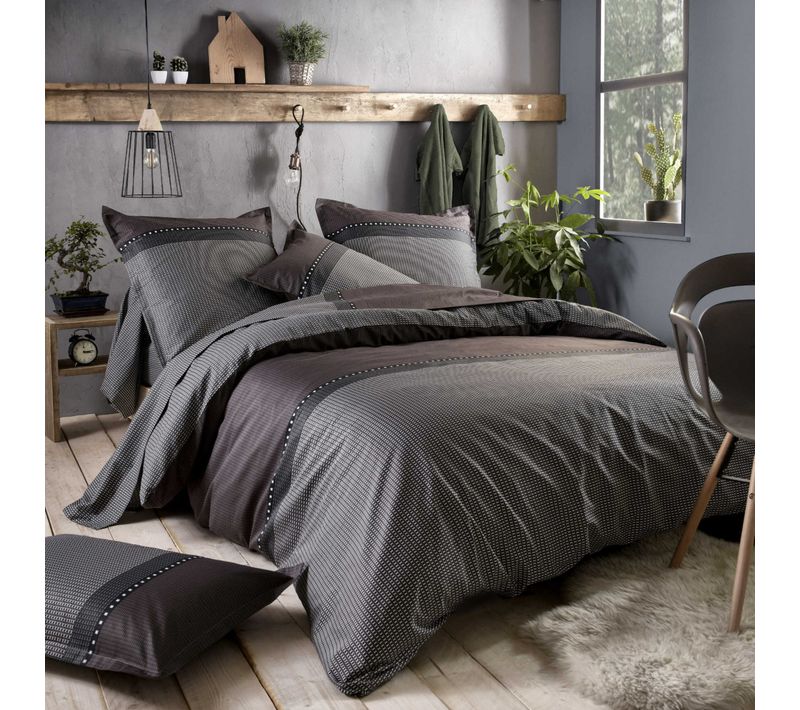 Parure De Lit Satin Enzo Noir 260x240