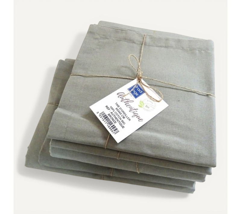 Drap Plat En 100% Coton Biologique - 280x300 Cm - Marron Clair