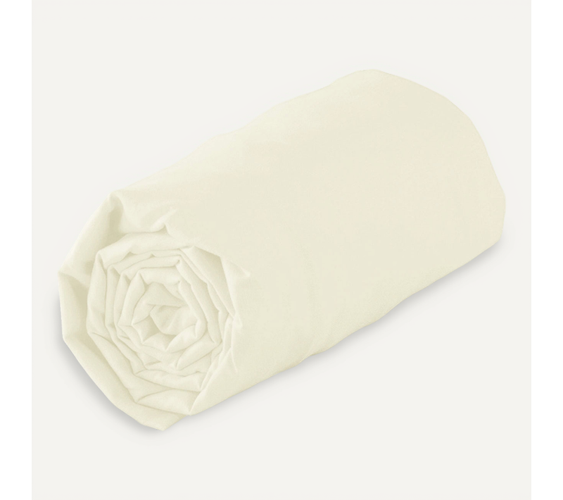 Drap Housse 100% Coton Bio Bonnet 30 Cm - 90x190 Cm - Sable