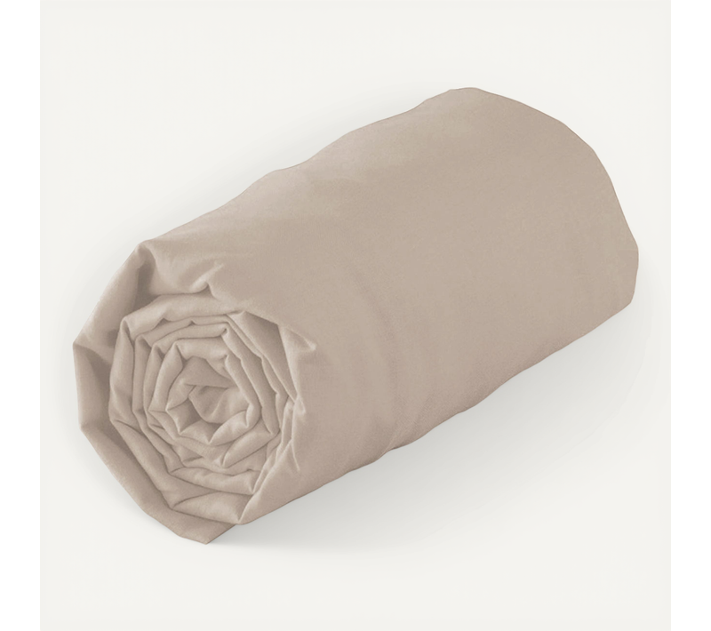 Drap Housse 100% Coton Bio Bonnet 30 Cm - 90x190 Cm - Ficelle
