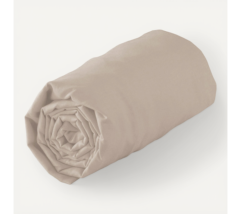 Drap Housse 100% Coton Bio Bonnet 30 Cm - 140x190 Cm - Ficelle