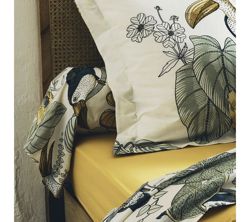 Parure De Lit 4 Pièces Toco - 140x190 Cm - Kaki