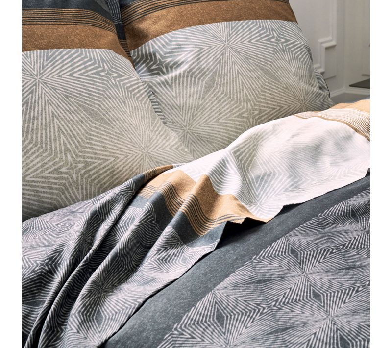 Drap Plat Au Style Graphique Et Masculin - 180x290 Cm - Noir