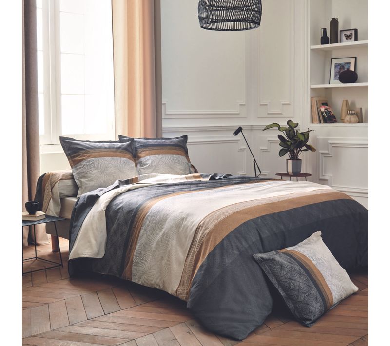Housse De Couette Au Style Graphique - 140x200 Cm - Noir