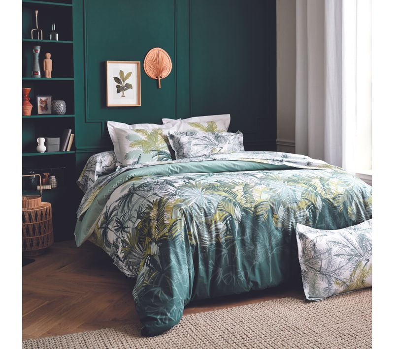 Housse De Couette Style Colonial - 140x200 Cm - Vert