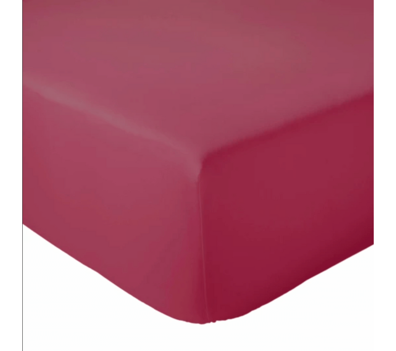 Drap Housse Coton Bonnet 23 Cm Fabriqué En France - 90x190 Cm - Rose Foncé