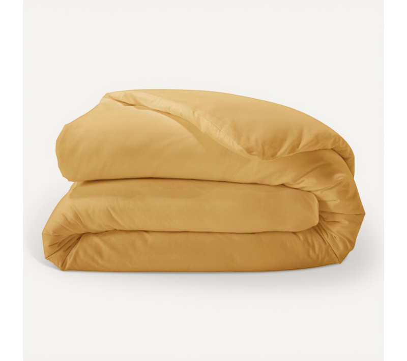 Housse De Couette Unie En Percale De Coton - 140x200 Cm - Ambre