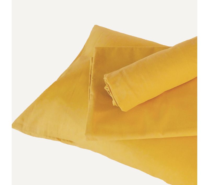 Housse De Couette Enfant Uni - 80x120 Cm - Jaune Moutarde